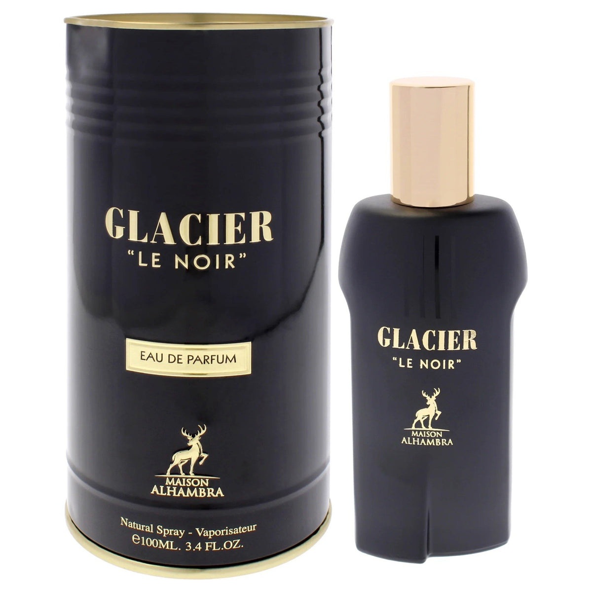Maison Alhambra Glacier Le Noir 3.4 Oz Eau De Parfum Spray for Men New in Box