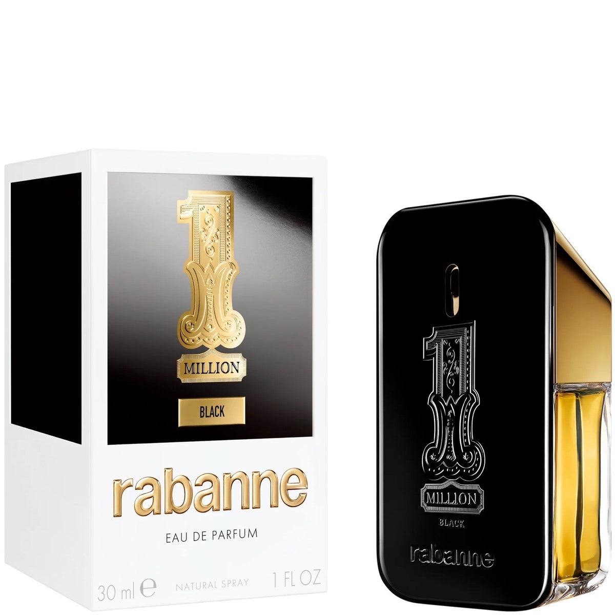 1 Million Black Paco Rabanne 1Oz/30ml Eau De Parfum Men Spray New